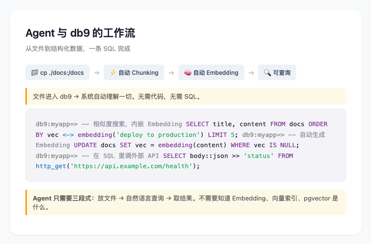 Agent 与 db9 的工作流